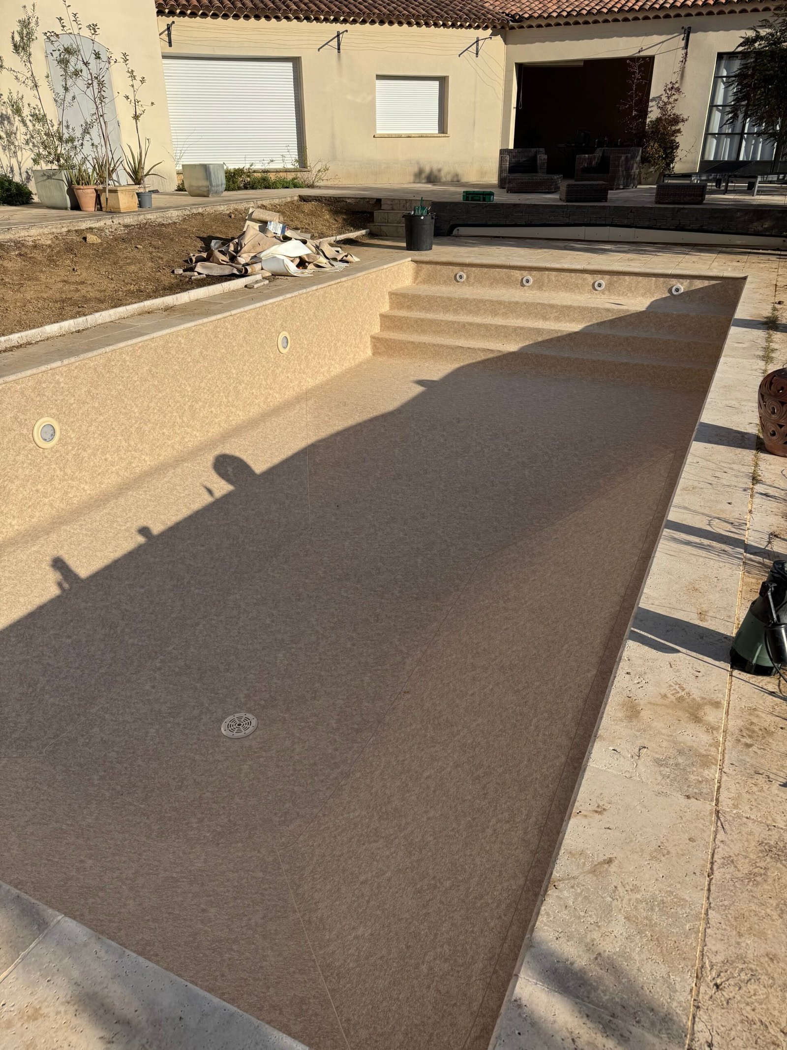 Pose Pvc armé, Aquasense granit sand à Rognes